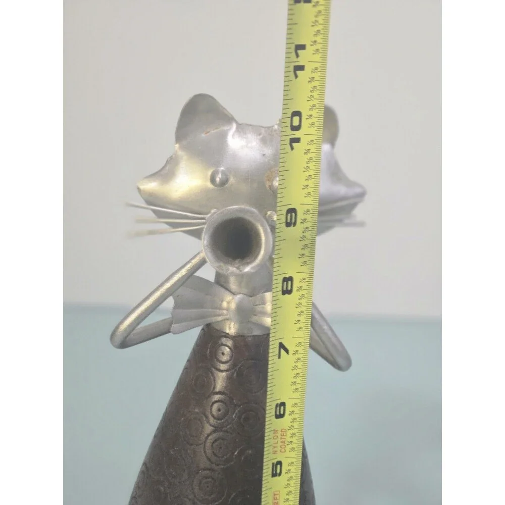 Pier 1 Jazz Cat Figurine Trumpet Wood Metal